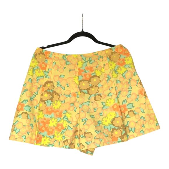 Tory Burch Blossom Poplin Skort Yellow Floral Pleated Women's Size 10 NWT - Picture 6 of 16